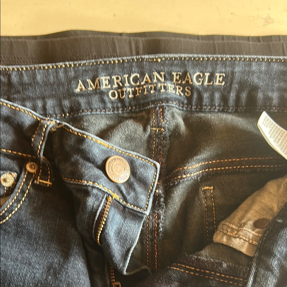 American Eagle Outfitters Dark Blue Straight Leg Jeans